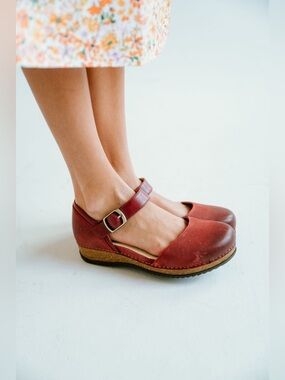 Dansko Red Platform Clogs